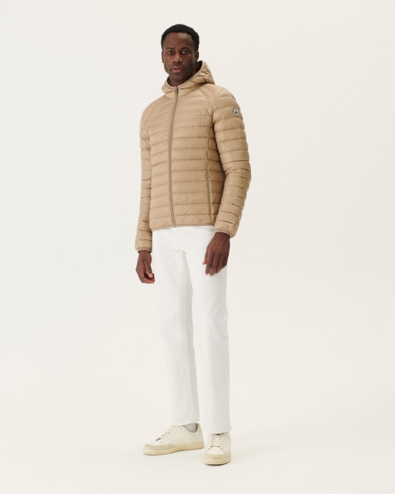 Jott Doudoune Légère à Capuche Beige Nico
