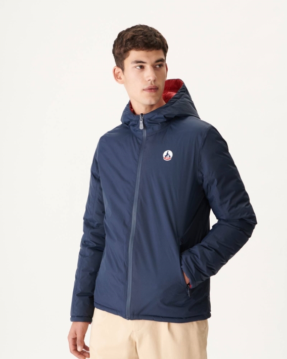 Doudoune Réversible à Capuche Jott Marine/rouge Bergen