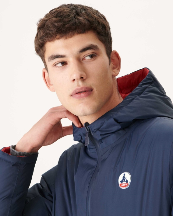 Doudoune Réversible à Capuche Jott Marine/rouge Bergen