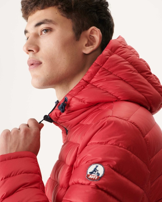 Doudoune Réversible à Capuche Jott Marine/rouge Bergen