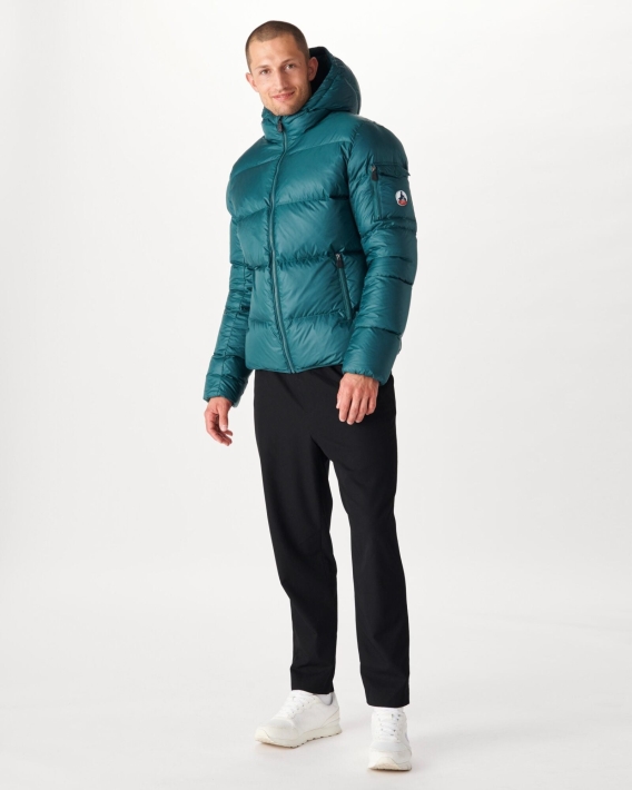 Jott Vert Fonce Doudoune à Capuche Grand Froid Java