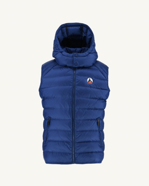 Jott Dark Denim Doudoune Sans Manches Grand Froid Argent