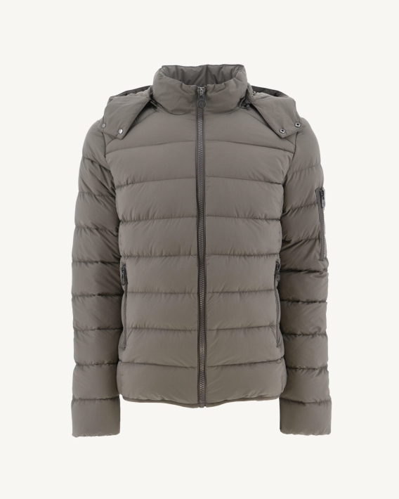 Doudoune Taupe Grand Froid à Capuche Adrien Jott