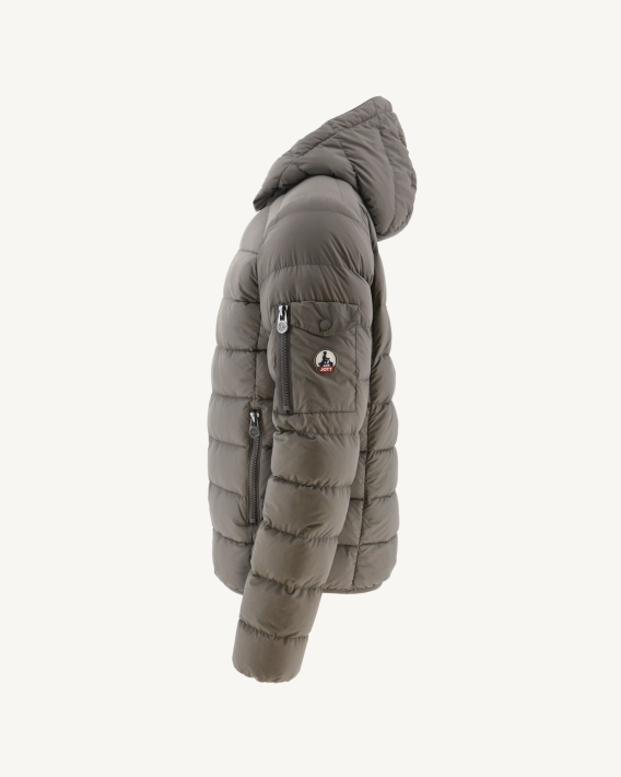 Doudoune Taupe Grand Froid à Capuche Adrien Jott
