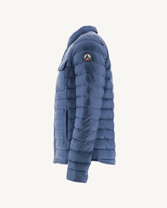 Bleu Jean Cris Doudoune Légère Col Chemise Jott