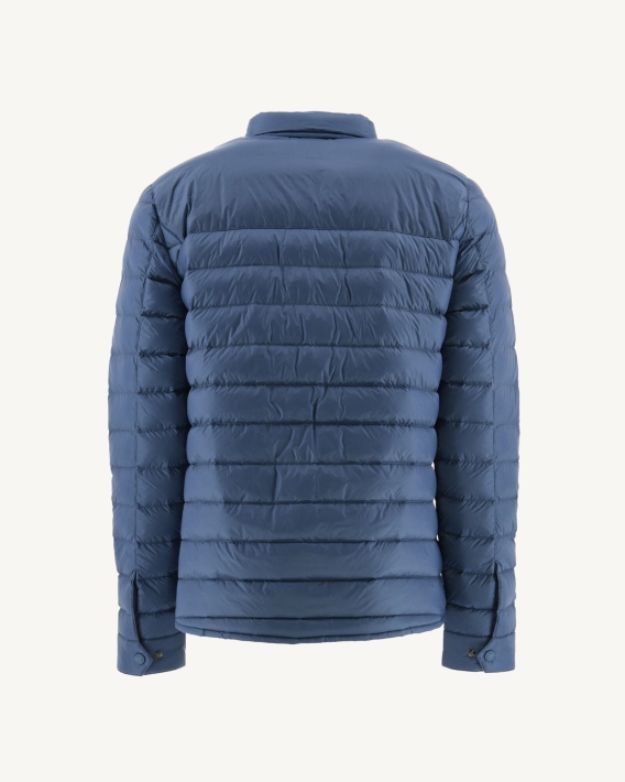 Bleu Jean Cris Doudoune Légère Col Chemise Jott