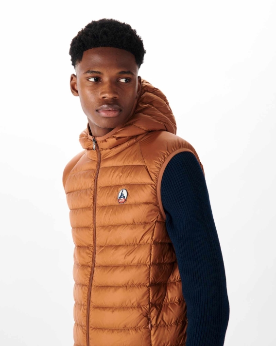 Doudoune Sans Manches à Capuche Jott Pat Caramel