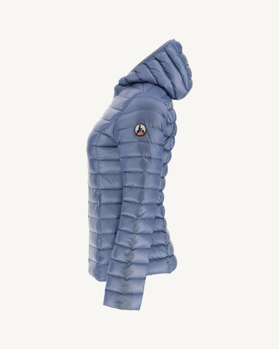 Doudoune Légère à Capuche Bleu Delave Cloe Jott