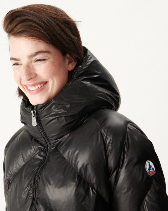 Doudoune Longue Capuche Grand Froid Noir Comet Jott