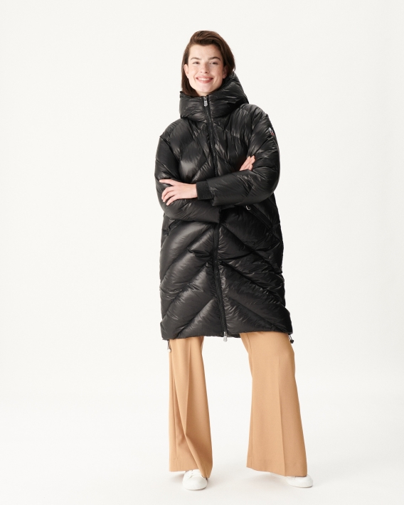 Doudoune Longue Capuche Grand Froid Noir Comet Jott