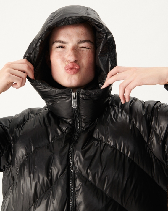 Doudoune Longue Capuche Grand Froid Noir Comet Jott