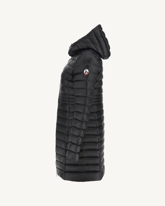 Doudoune Longue à Capuche Noir Vero Jott