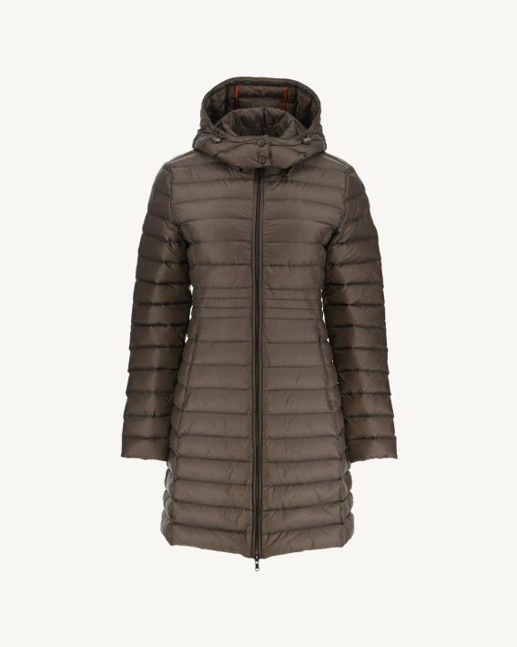 Doudoune Longue à Capuche Jott Taupe Vero