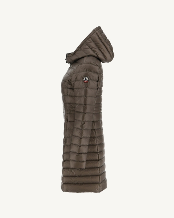 Doudoune Longue à Capuche Jott Taupe Vero
