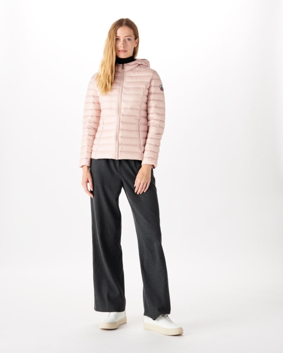 Doudoune Légère à Capuche Rose Pale Cloe Jott
