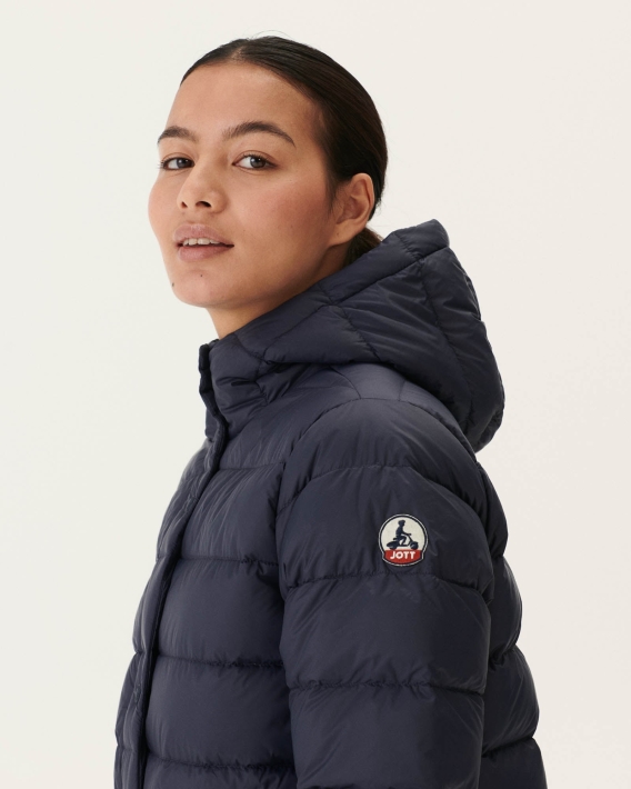 Doudoune Droite à Capuche Jott Navy Jane