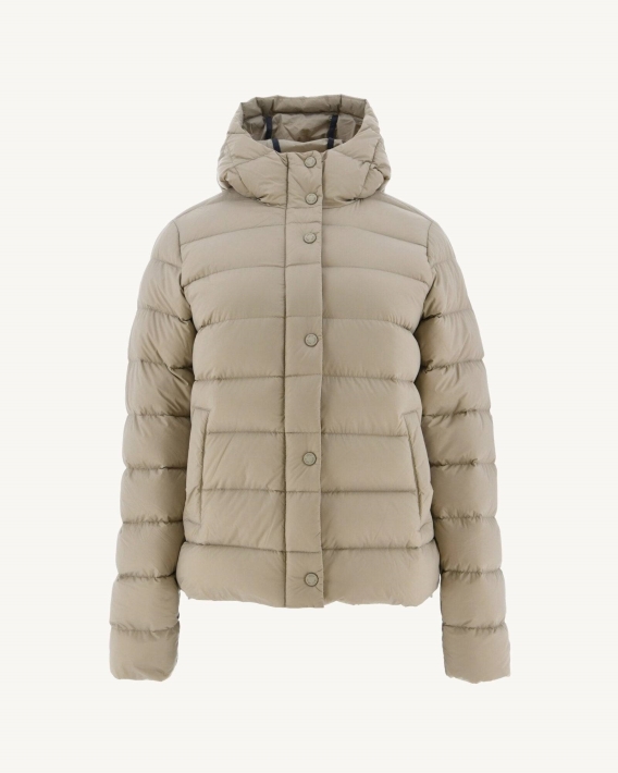 Jott Doudoune Droite Jane Beige à Capuche