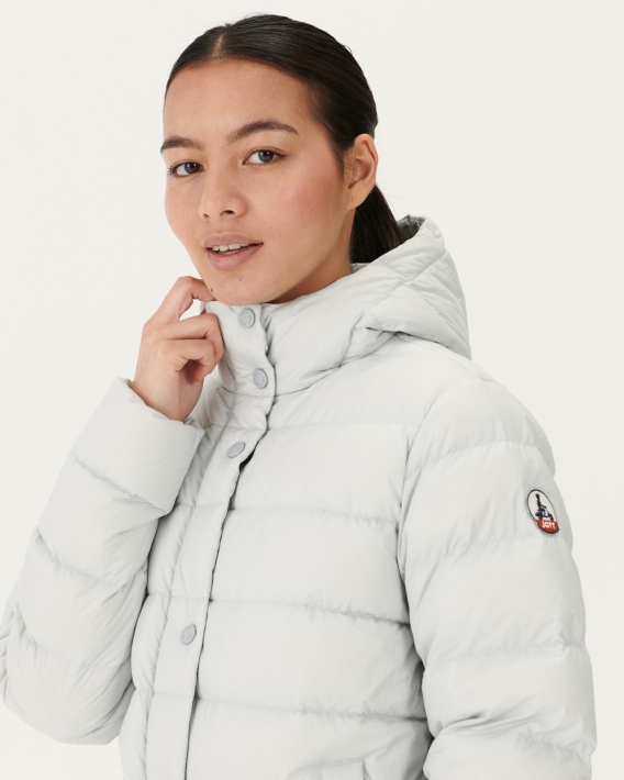 Doudoune Droite à Capuche Soft Grey Jane Jott