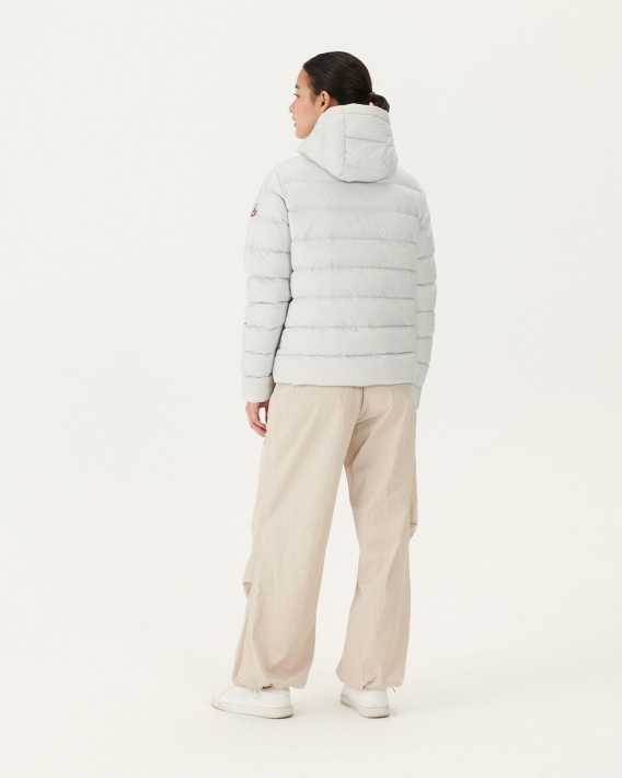 Doudoune Droite à Capuche Soft Grey Jane Jott