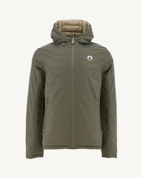 Jott Armée/beige Doudoune Réversible à Capuche Bergen