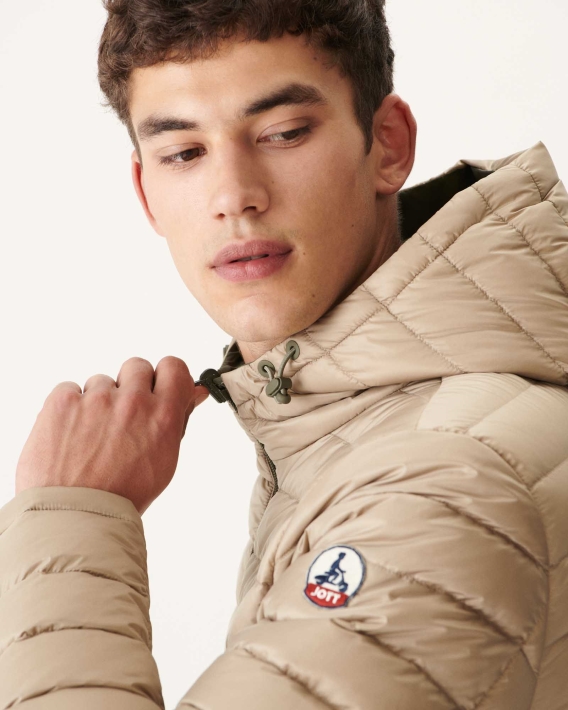 Jott Armée/beige Doudoune Réversible à Capuche Bergen