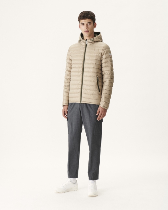 Jott Armée/beige Doudoune Réversible à Capuche Bergen