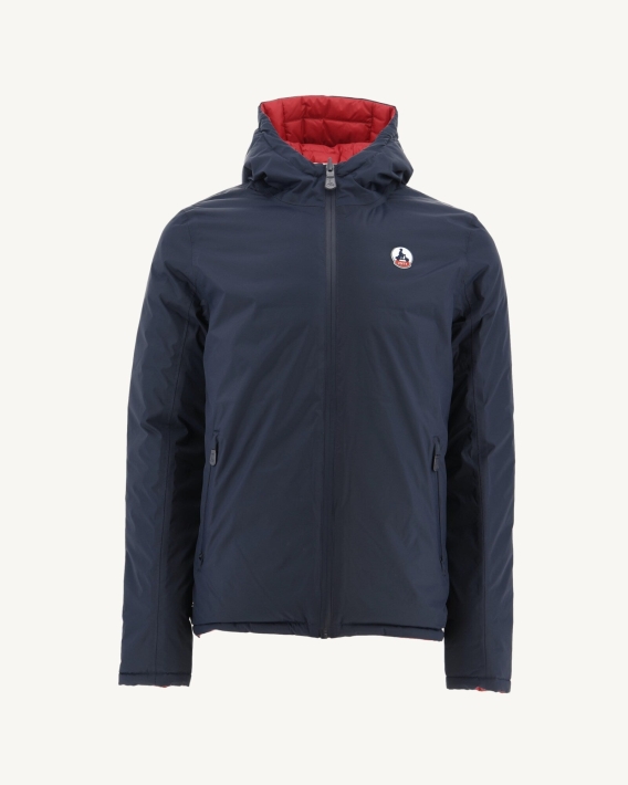 Doudoune Réversible Bleu Marine/rouge à Capuche Bergen Jott