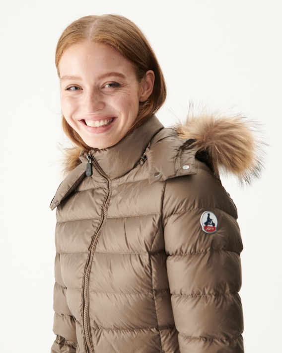 Doudoune à Capuche Jott Taupe Luxe