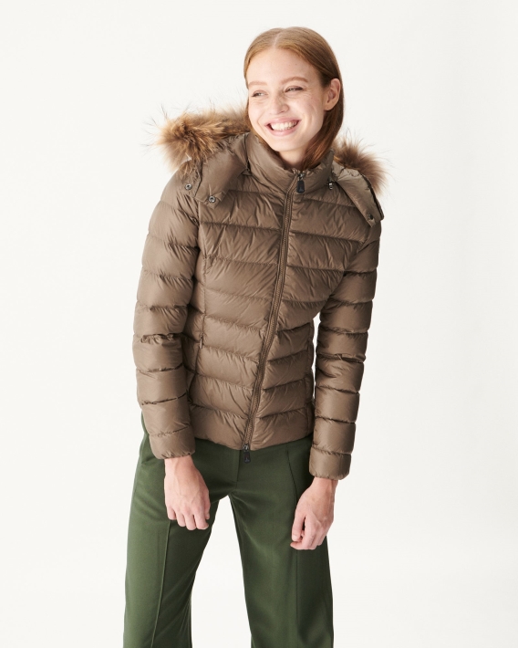 Doudoune à Capuche Jott Taupe Luxe