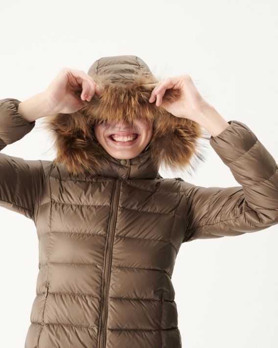 Doudoune à Capuche Jott Taupe Luxe