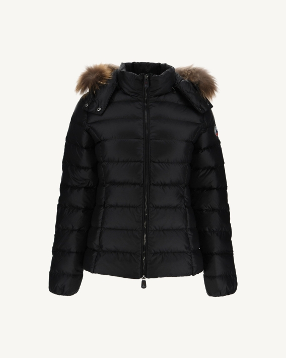 Doudoune à Capuche Noir Luxe Jott