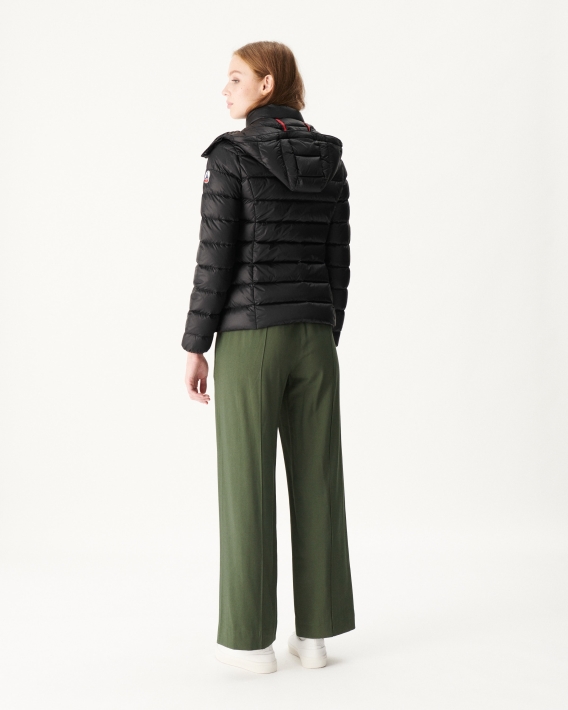 Doudoune à Capuche Noir Luxe Jott