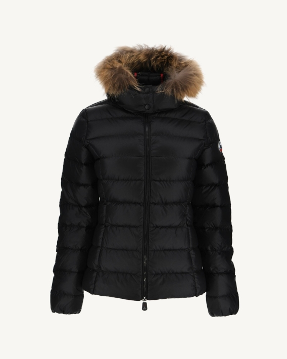 Doudoune à Capuche Noir Luxe Jott