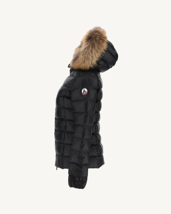 Doudoune à Capuche Noir Luxe Jott