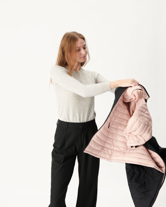 Doudoune Légère Réversible Jott Noir/rose Clair Moscou