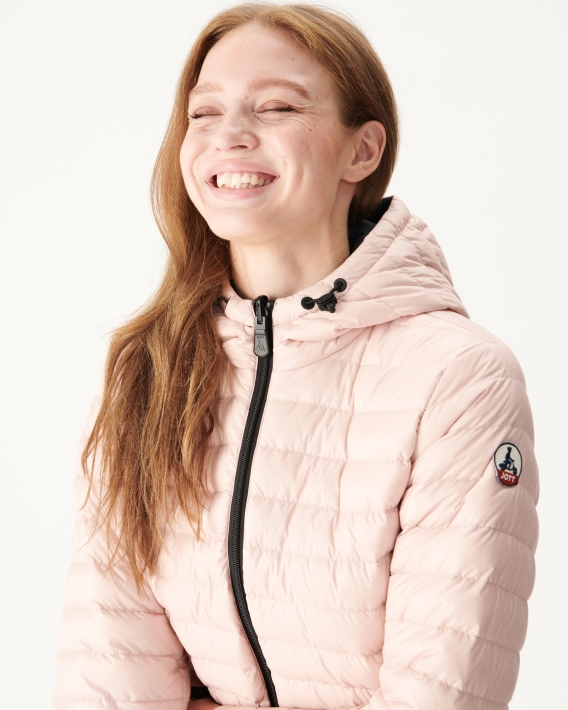 Doudoune Légère Réversible Jott Noir/rose Clair Moscou