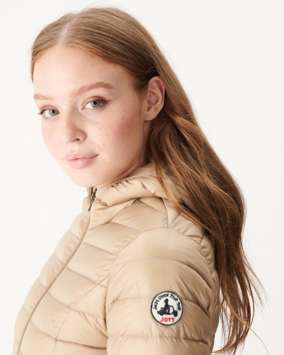 Doudoune Légère à Capuche Jott Beige Cloe