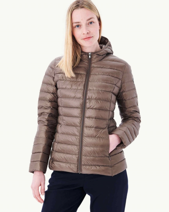 Doudoune Légère à Capuche Taupe Cloe Jott